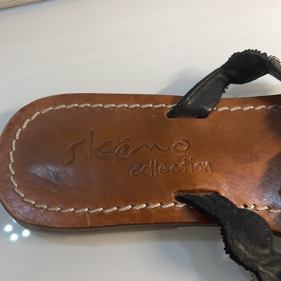 Skémo Collection Women’s Leather Beaded Sandals Size: 8 - Picture 5 of 8